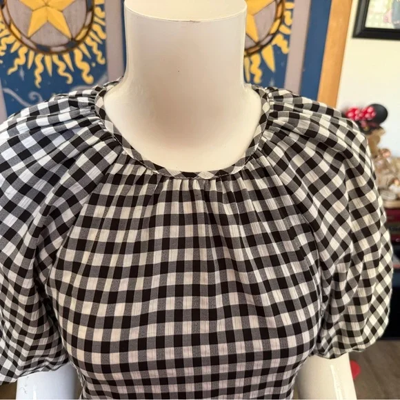 Topshop Black and White Checkered Top with Open Back - Picture 2 of 4